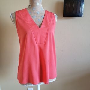 Orange mesh v-neck layer tank tangerine OST